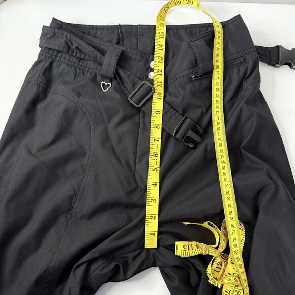Obermeyer Pants Womens 12 Black Stiletto Ski Snow Insulated Belted Stirrups - Picture 14 of 16